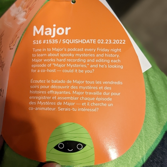 Major the Mummy Squishmallow 16"  Halloween Plush - Picture 3 of 3